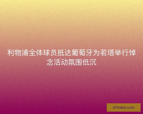 利物浦全体球员抵达葡萄牙为若塔举行悼念活动氛围低沉 利物浦全体球员抵达葡萄牙为若塔举行悼念活动氛围低沉